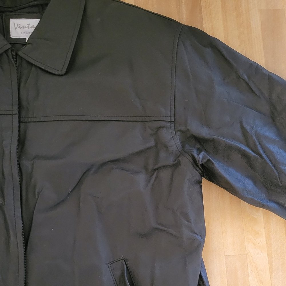 Men's Genuine Vintage leather jacket - Picture 3 of 12